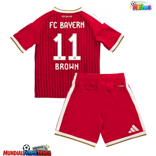 Camiseta Bayern Munich Nathaniel Brown #11 Primera Equipación Replica 2026-27 para niños mangas cortas (+ Pantalones cortos)